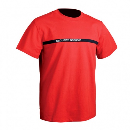 T-SHIRTS ROUGE SSIAP 100% COTON